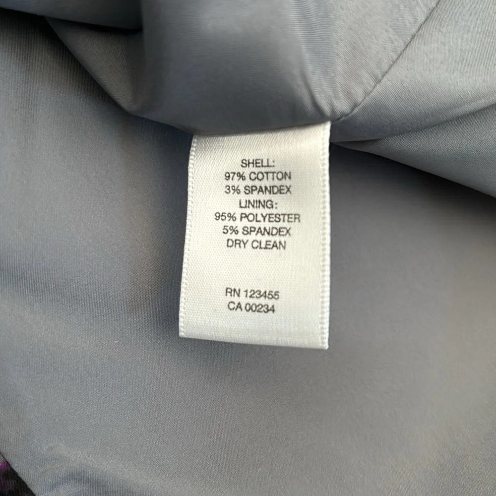 New LORD & TAYLOR Gray Purple Floral Pencil Skirt Size 12 - Picture 6 of 8